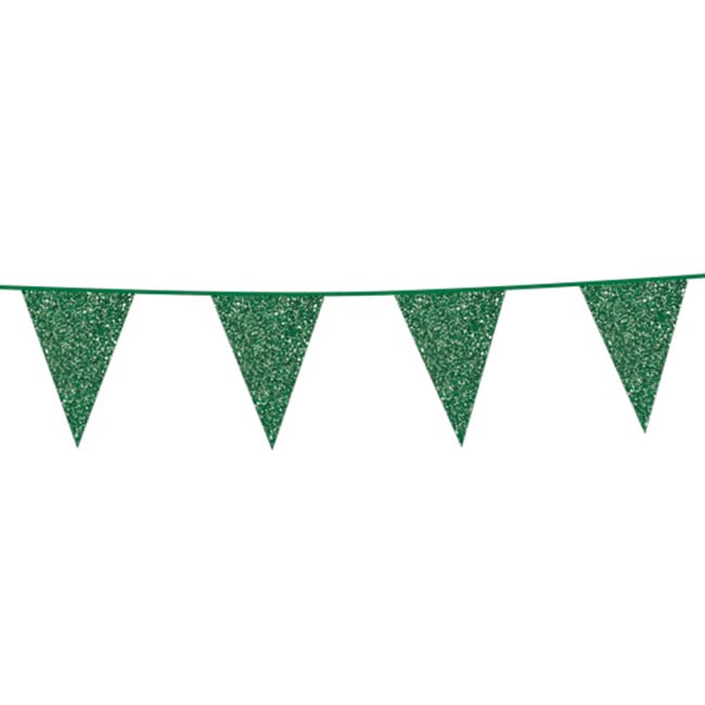 Glinsterende vlaggenlijn in groen 6 meter