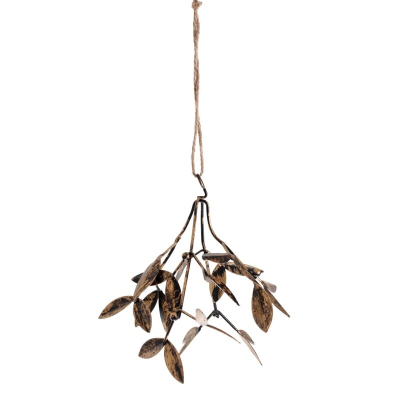 Hangende maretak in goud 13 cm