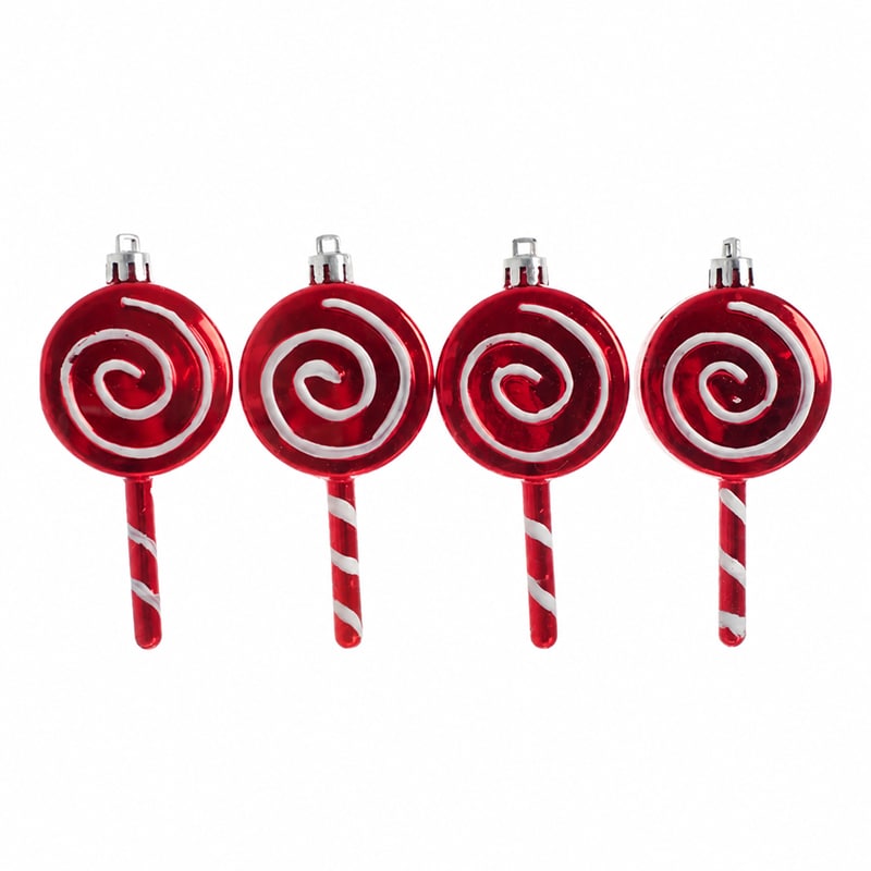 Kerstballen Lolly's 4 stuks