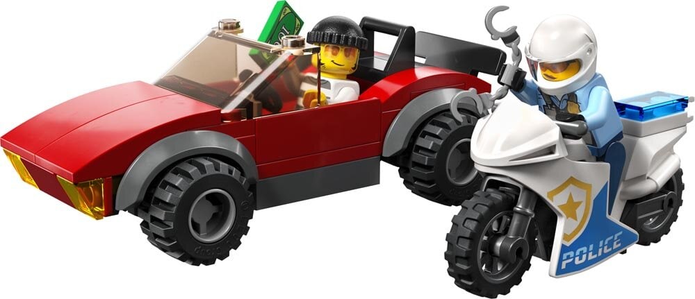 LEGO City - Achtervolging auto op politiemotor 5+