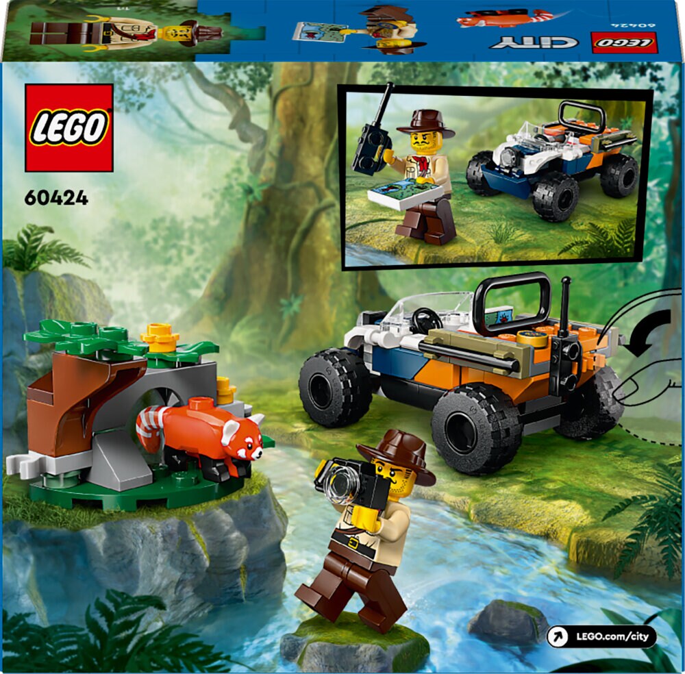 LEGO City - Jungleonderzoekers: rode panda-missie met terreinwagen 6+
