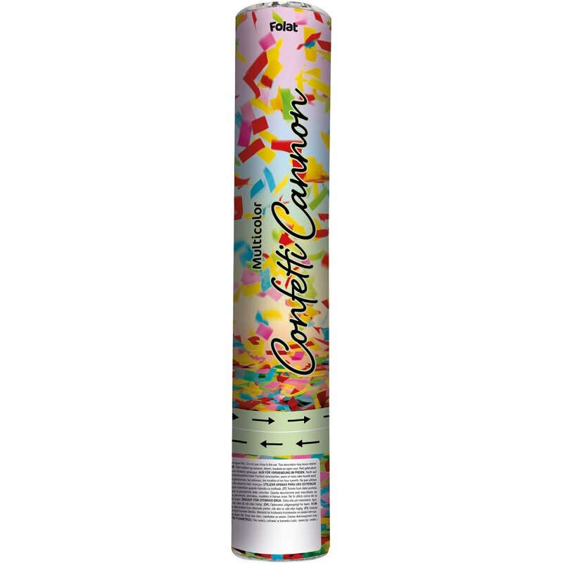 Confetti Kanon Papierconfetti Regenboogkleuren 28 cm