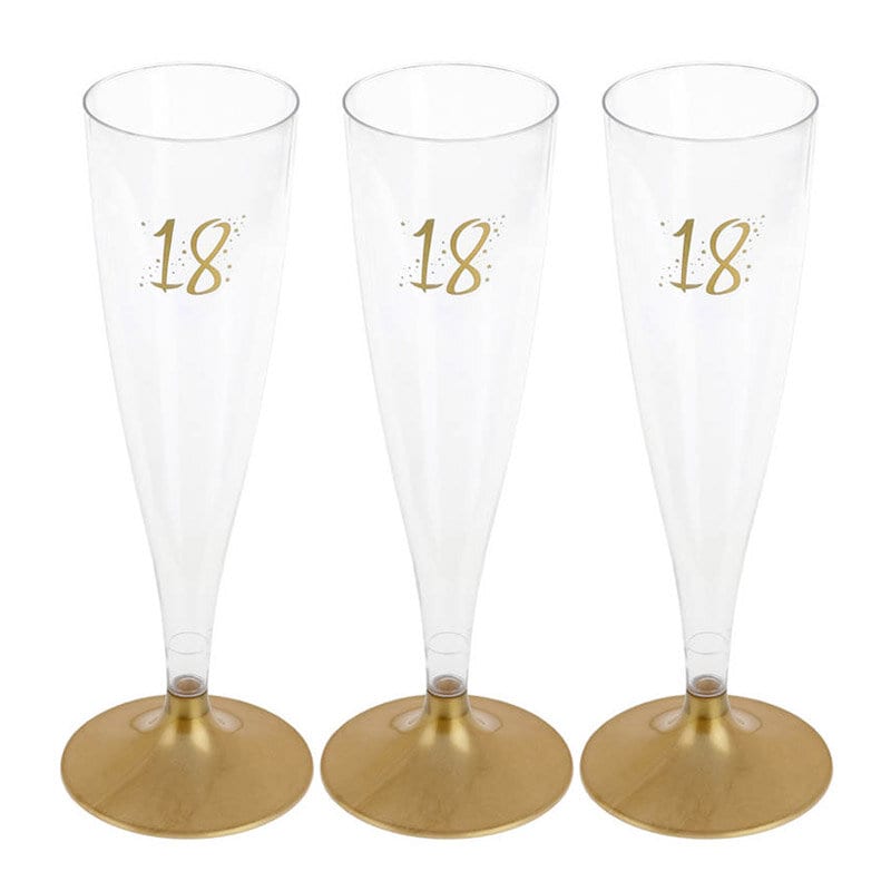 Party Proost glas 18 jaar goud 6 stuks