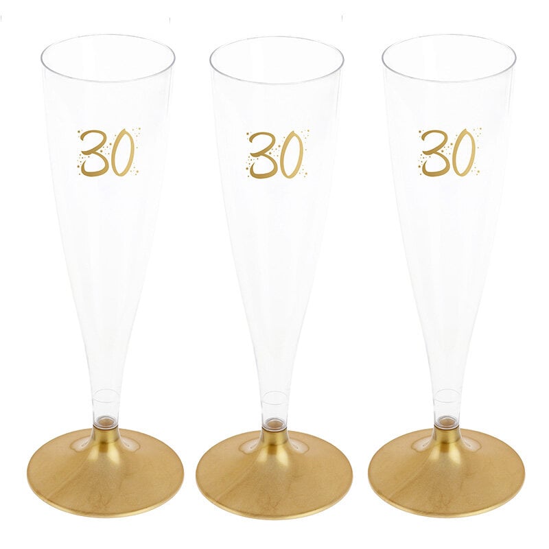 Party Proost glas 30 jaar goud 6 stuks