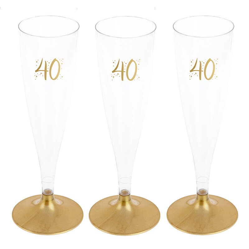 Party Proost glas 40 jaar goud 6 stuks