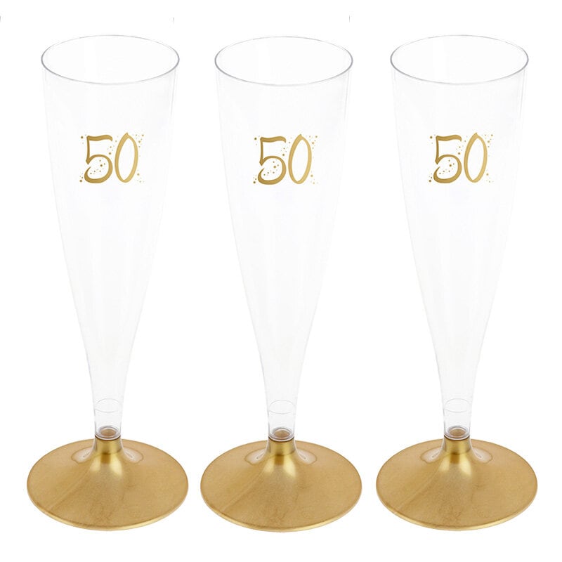 Party Proost glas 50 jaar goud 6 stuks