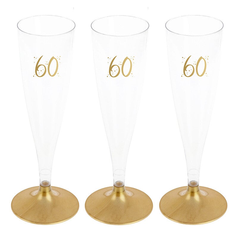 Party Proost glas 60 jaar goud 6 stuks
