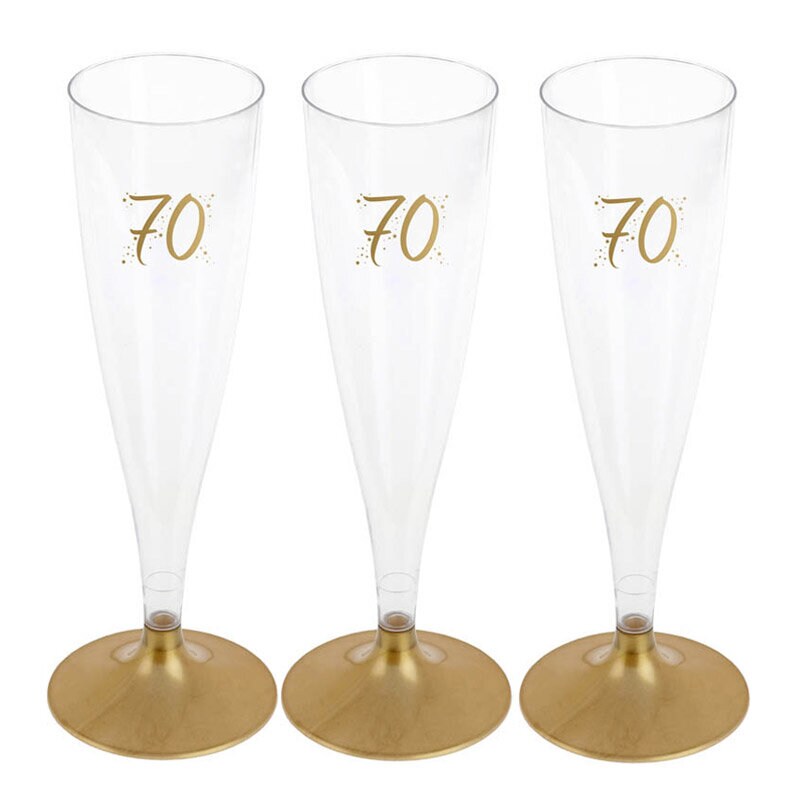 Party Proost glas 70 jaar goud 6 stuks