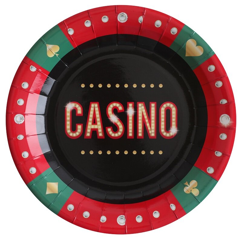 Casino - Papieren borden 10 stuks