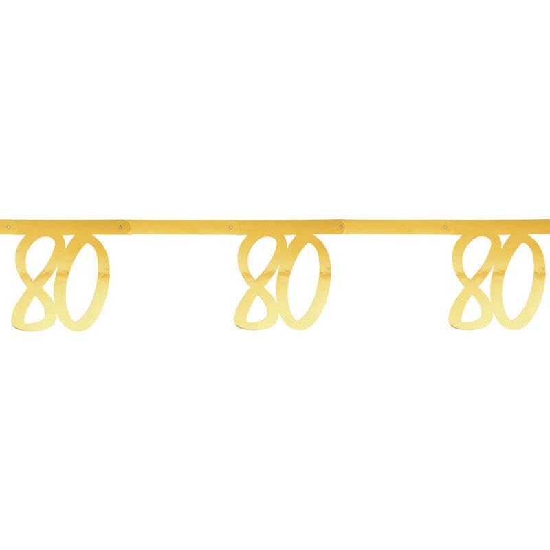 Gouden slinger 80-jarig feest 250 cm