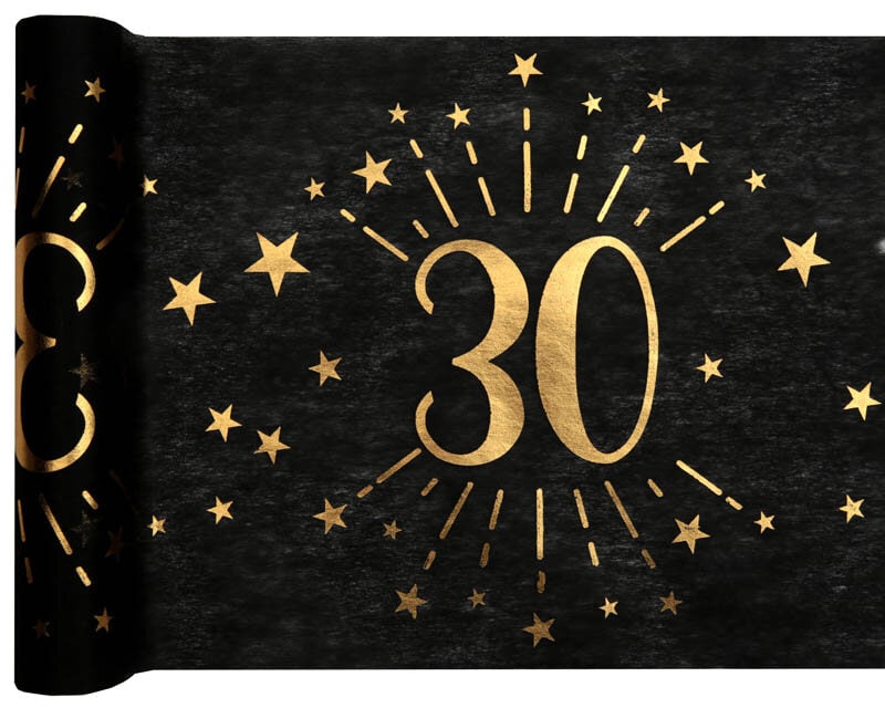 Tafelloper Zwart & Goud 30-jarig feest 5 meter