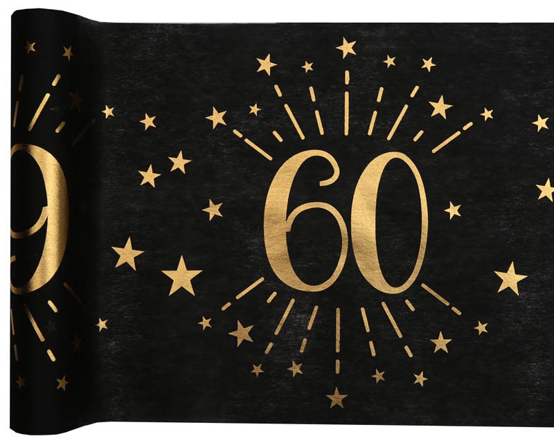 Tafelloper Zwart & Goud 60-jarig feest 5 meter