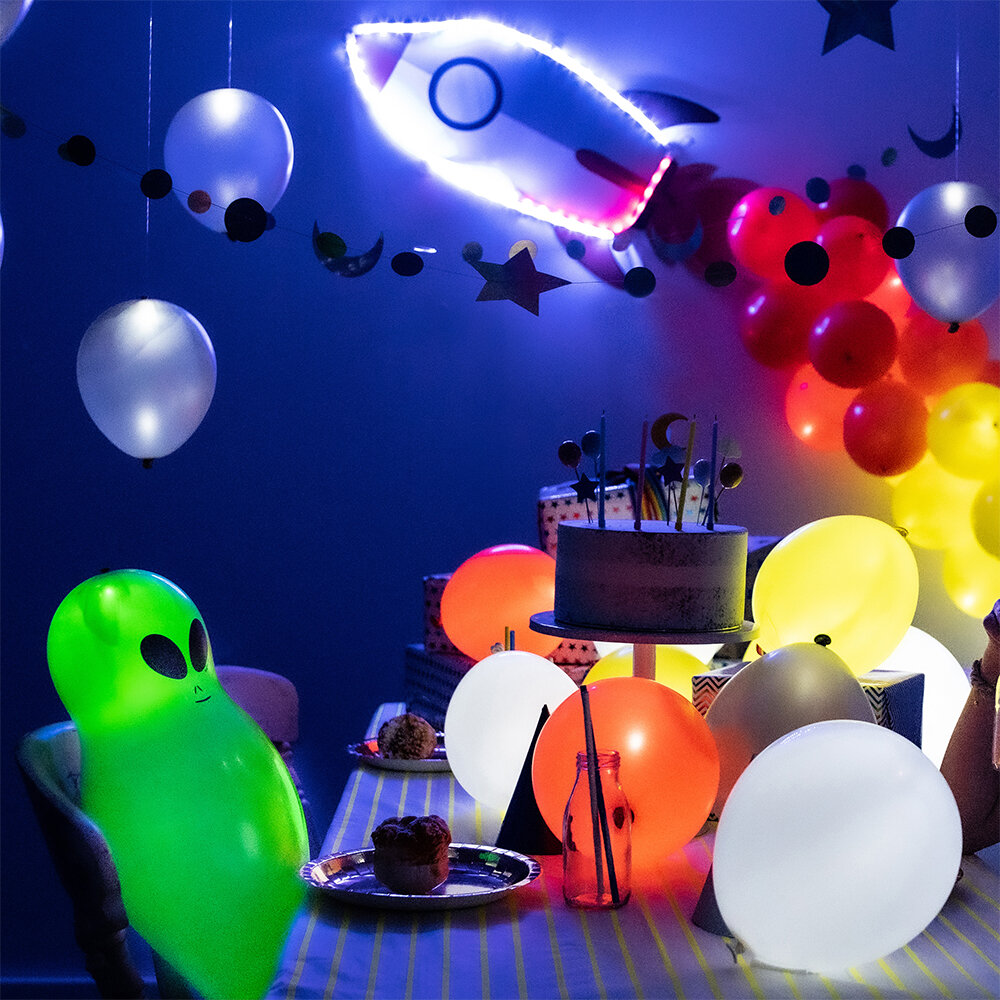 LED-ballonnen Alien 5 stuks