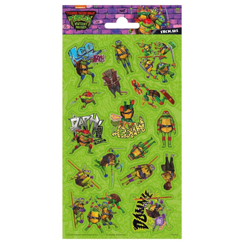 Ninja Turtles Glitterende Stickers 16 stuks