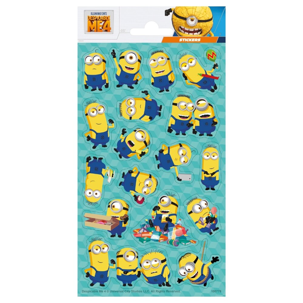 Minions Glitterende Stickers 17 stuks