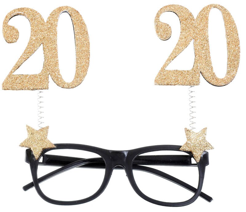 Partybril Goudglitter 20 jaar