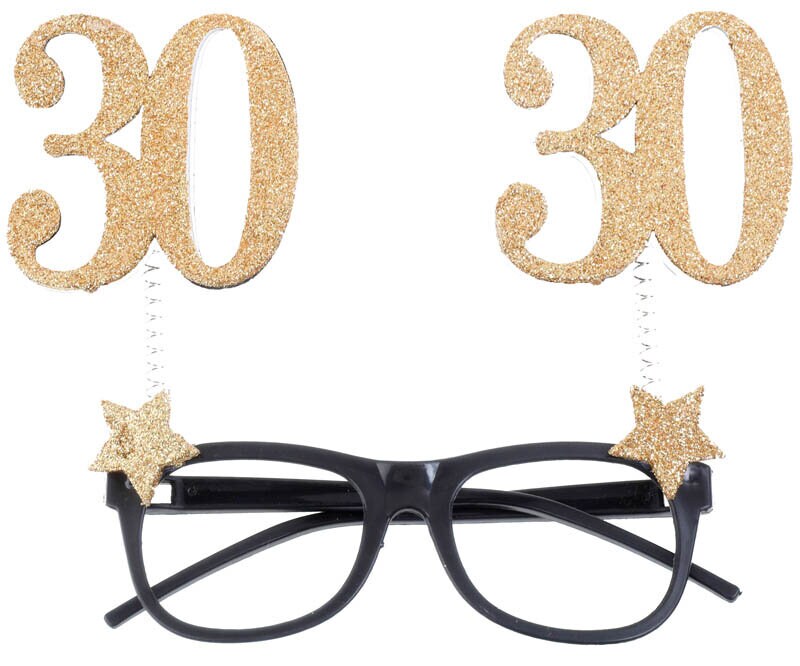 Partybril Goudglitter 30 jaar