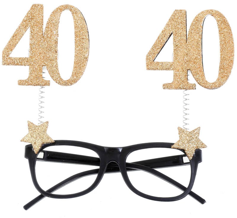Partybril Goudglitter 40 jaar