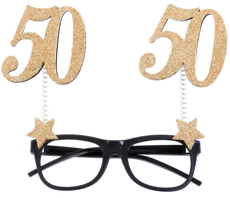 Partybril Goudglitter 50 jaar