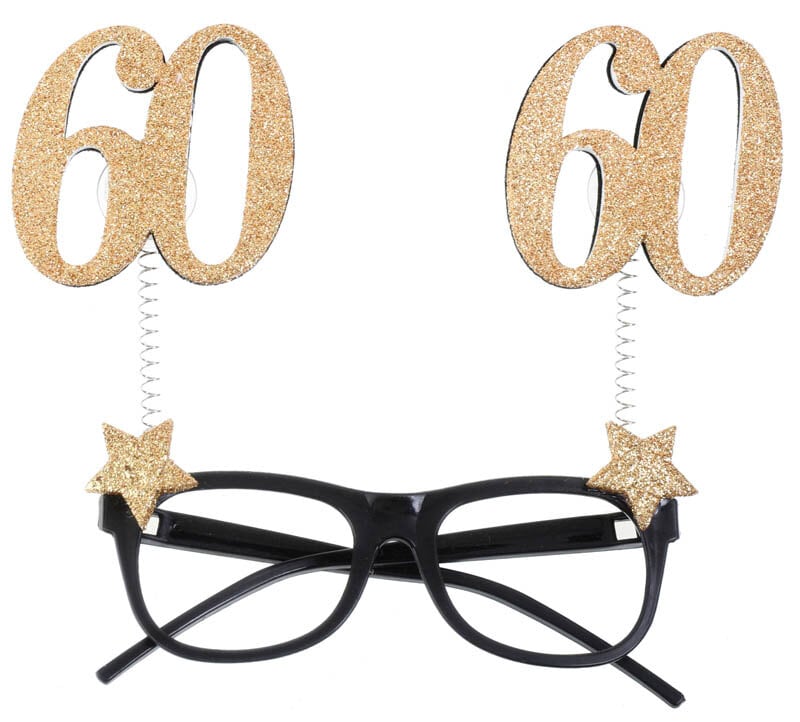 Partybril Goudglitter 60 jaar