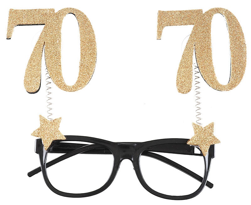 Partybril Goudglitter 70 jaar