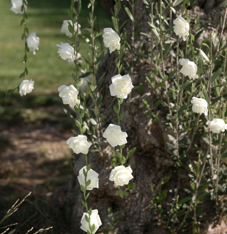 Slinger met witte rozen 120 cm