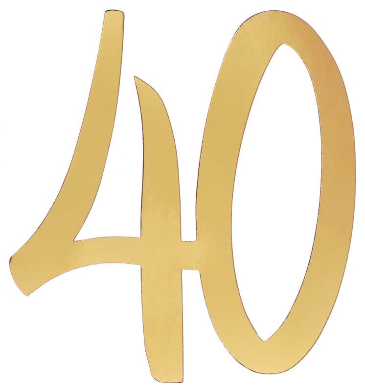 Gouden kartonnen decoraties 20 cm 40 jaar 4 stuks