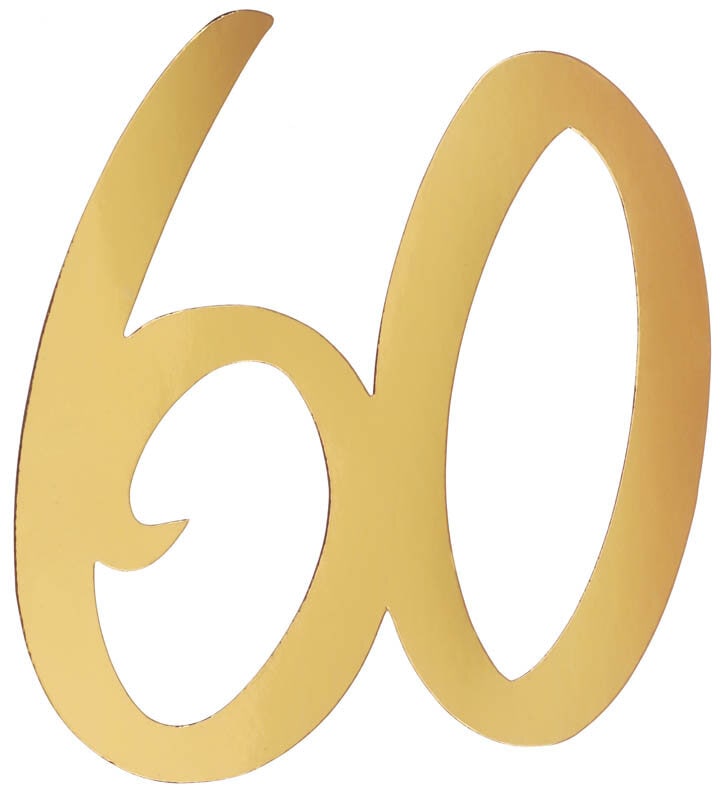 Gouden kartonnen decoraties 20 cm 60 jaar 4 stuks