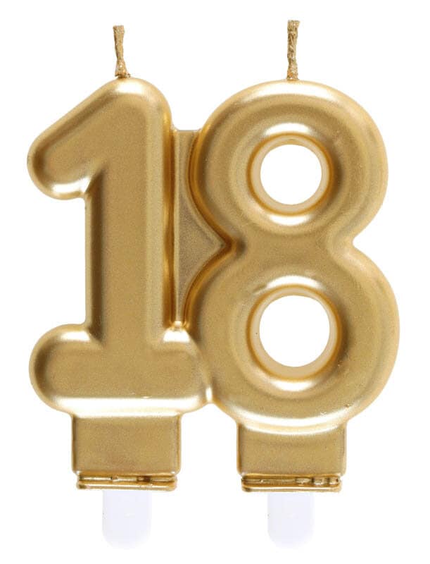 Taartkaars in Goud 18 jaar