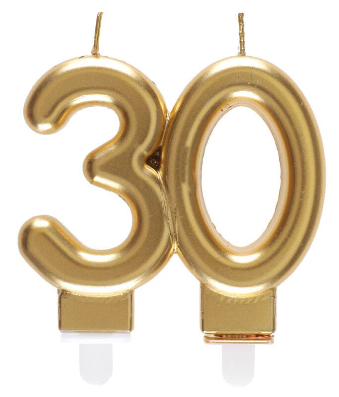 Taartkaars in Goud 30 jaar