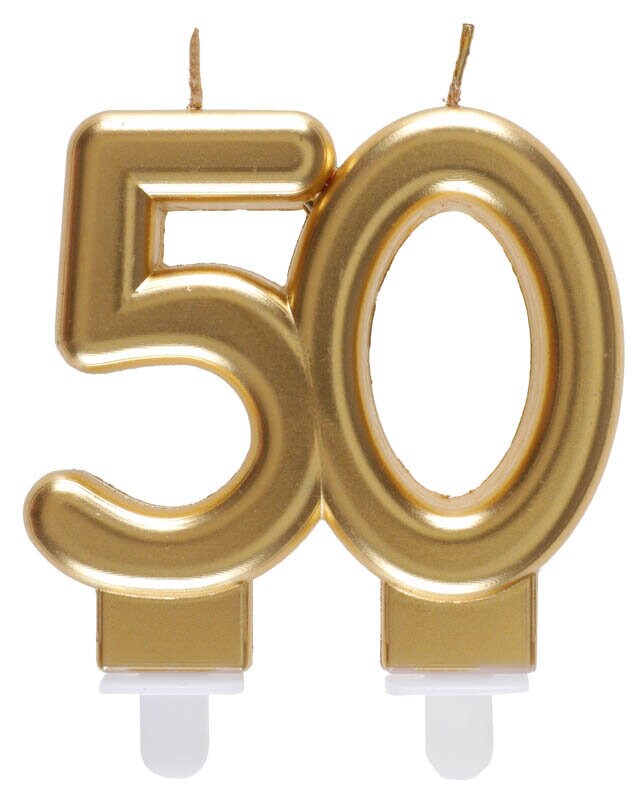 Taartkaars in Goud 50 jaar