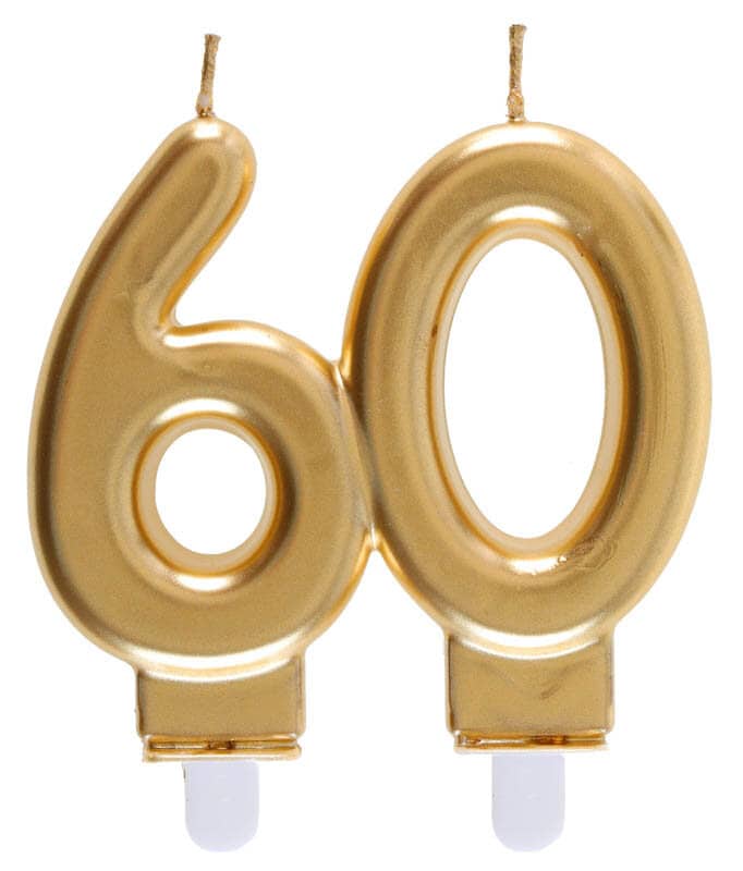 Taartkaars in Goud 60 jaar