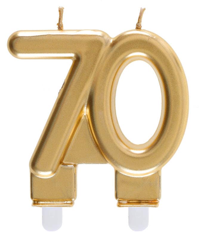Taartkaars in Goud 70 jaar