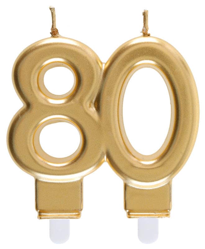 Taartkaars in Goud 80 jaar