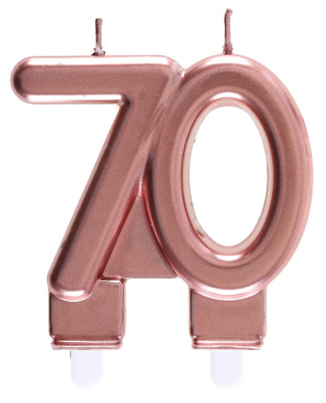 Taartkaars in Roségoud 70 jaar
