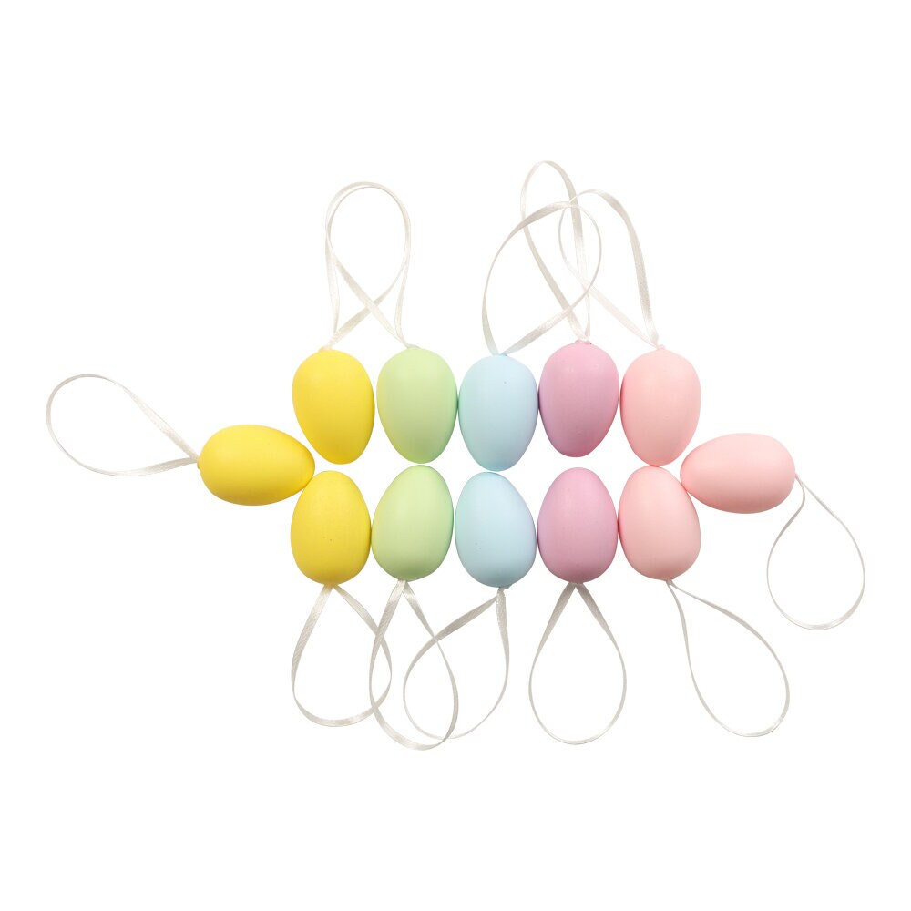 Paasdecoratie - Eieren in pastelkleur 12 stuks