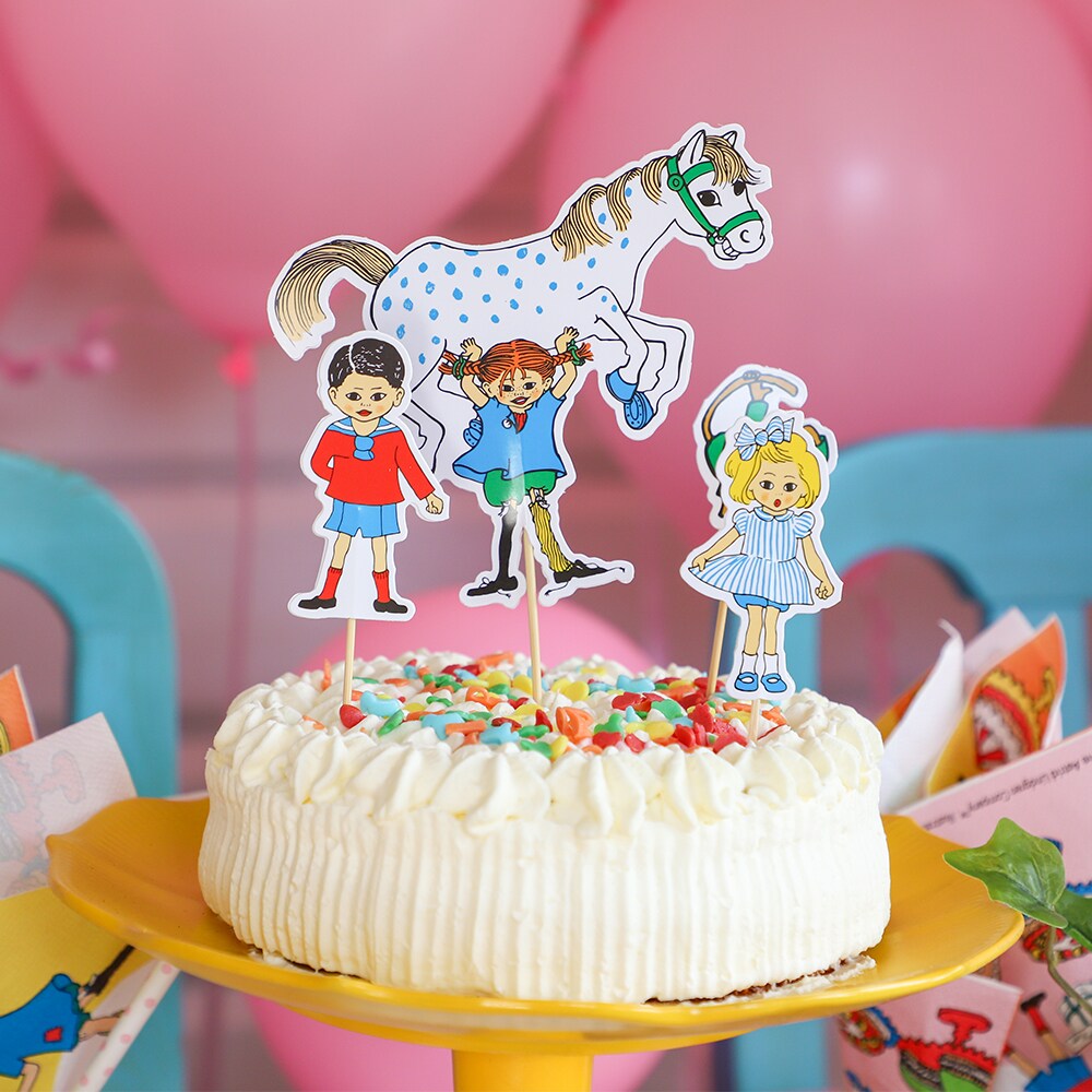 Pippi Langkous - Caketoppers 4 stuks