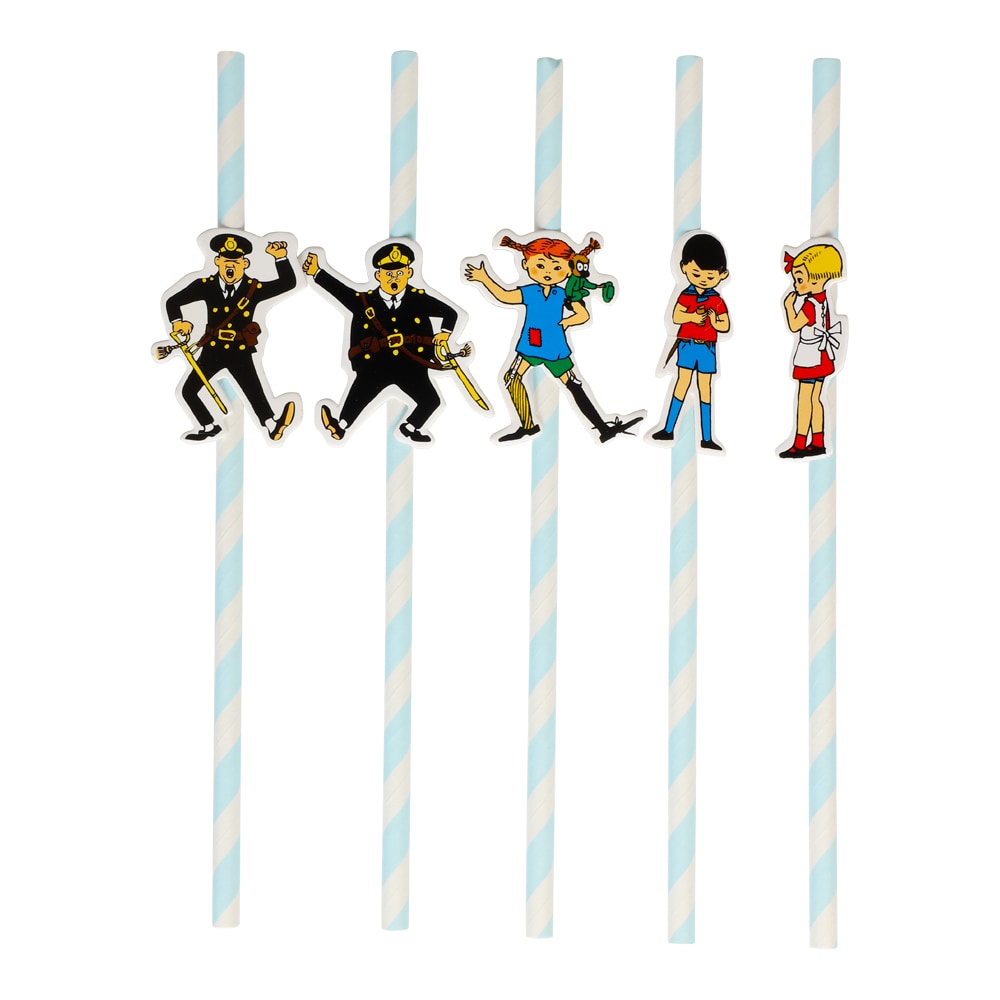 Pippi Langkous - Kartonnen Rietjes 10 stuks