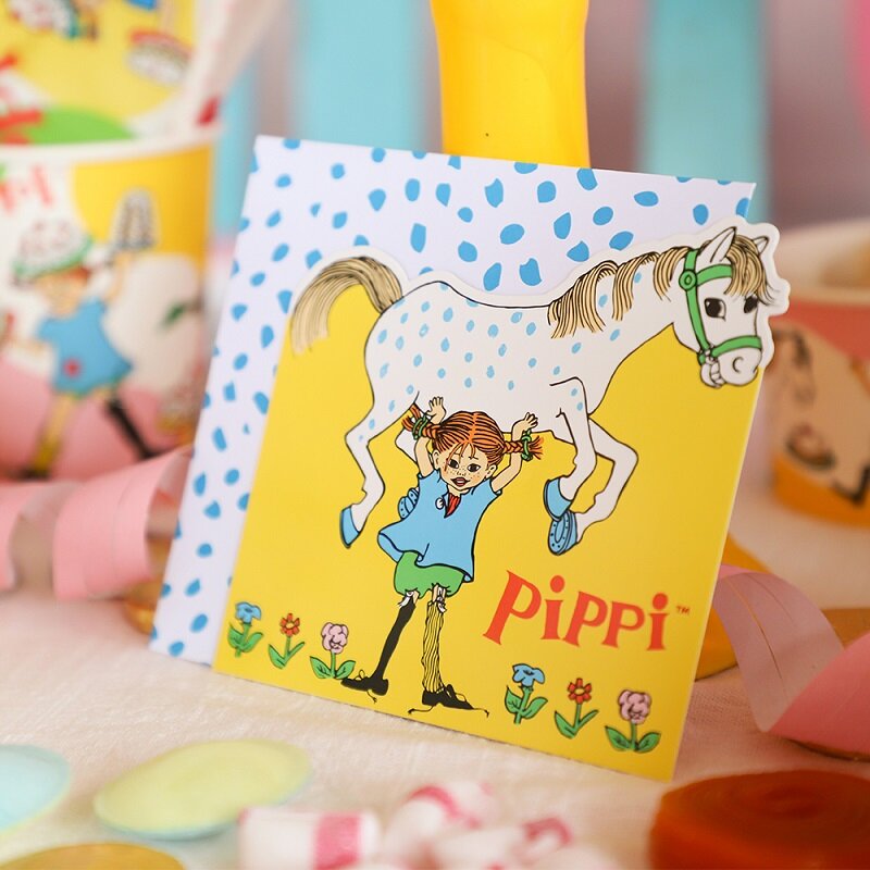 Pippi Langkous Uitnodigingskaartjes 8 stuks