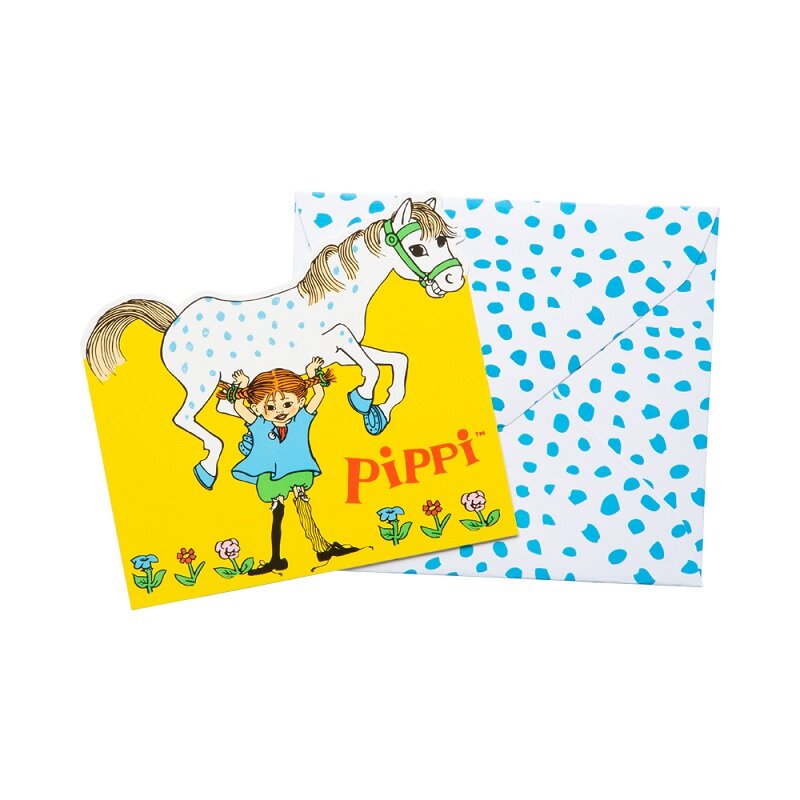 Pippi Langkous Uitnodigingskaartjes 8 stuks