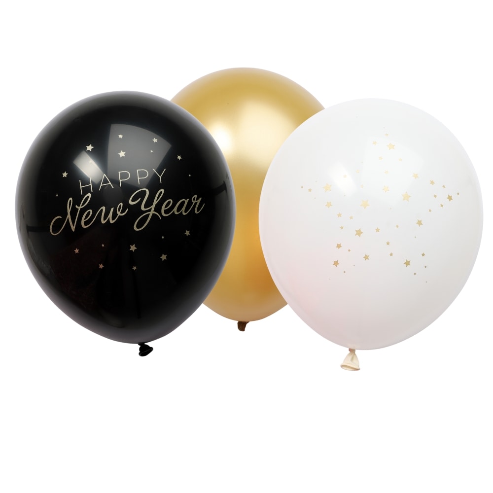 Ballonmix Happy New Year 6 stuks