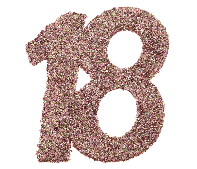 Grote confetti in roségoud 18 jaar 6 cm 6 stuks