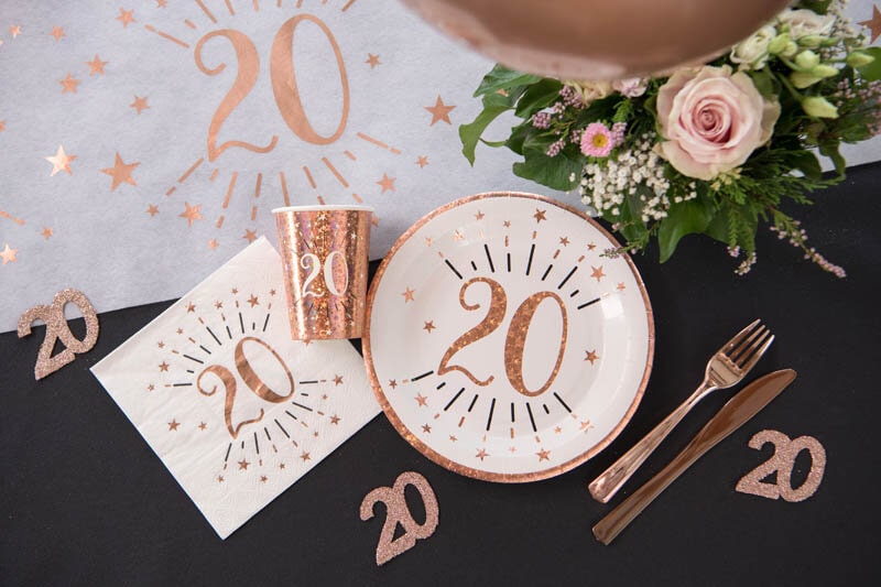 Grote confetti in roségoud 18 jaar 6 cm 6 stuks