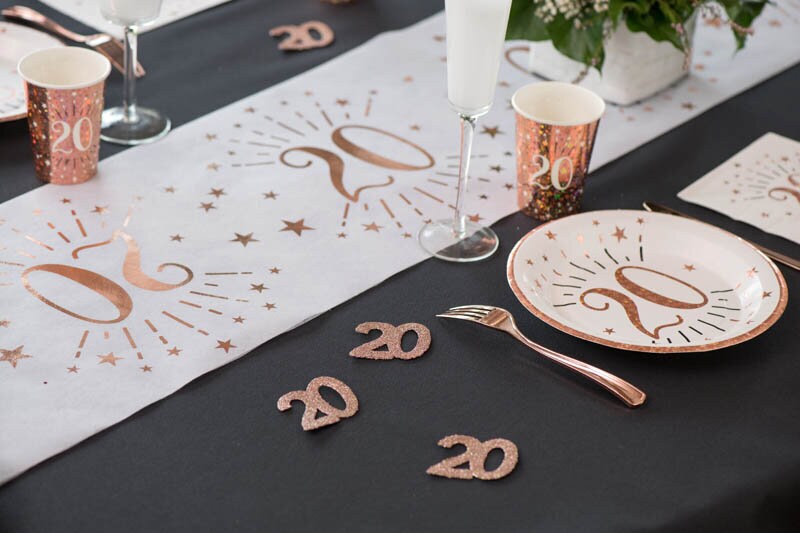Grote confetti in roségoud 18 jaar 6 cm 6 stuks