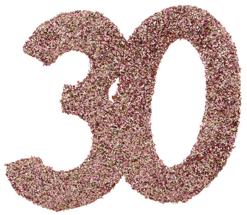 Grote confetti in roségoud 30 jaar 6 cm 6 stuks