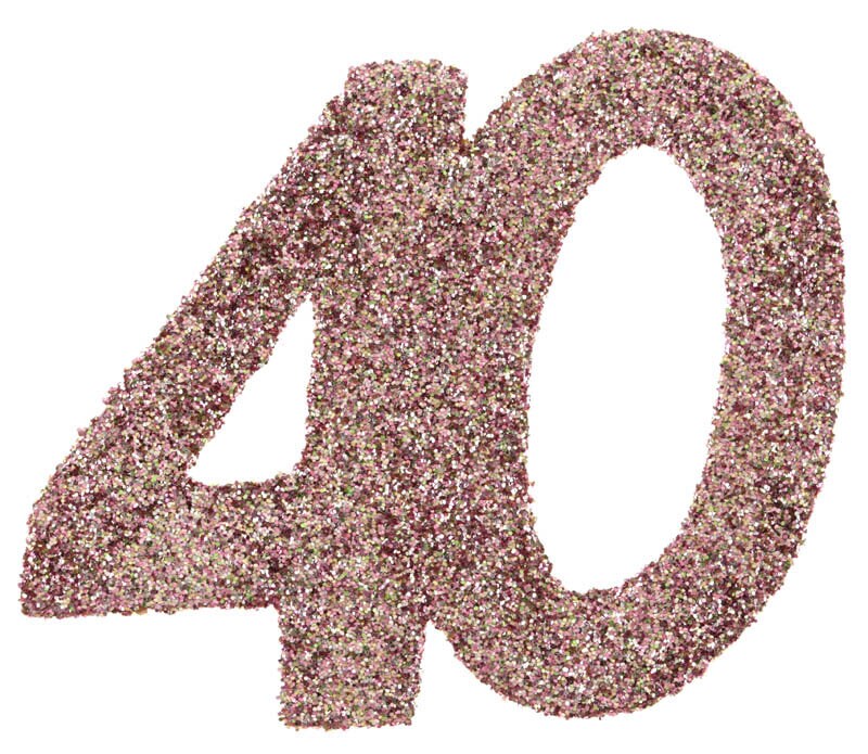 Grote confetti in roségoud 40 jaar 6 cm 6 stuks