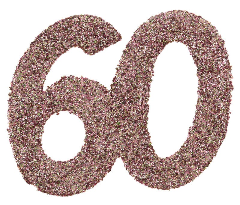 Grote confetti in roségoud 60 jaar 6 cm 6 stuks