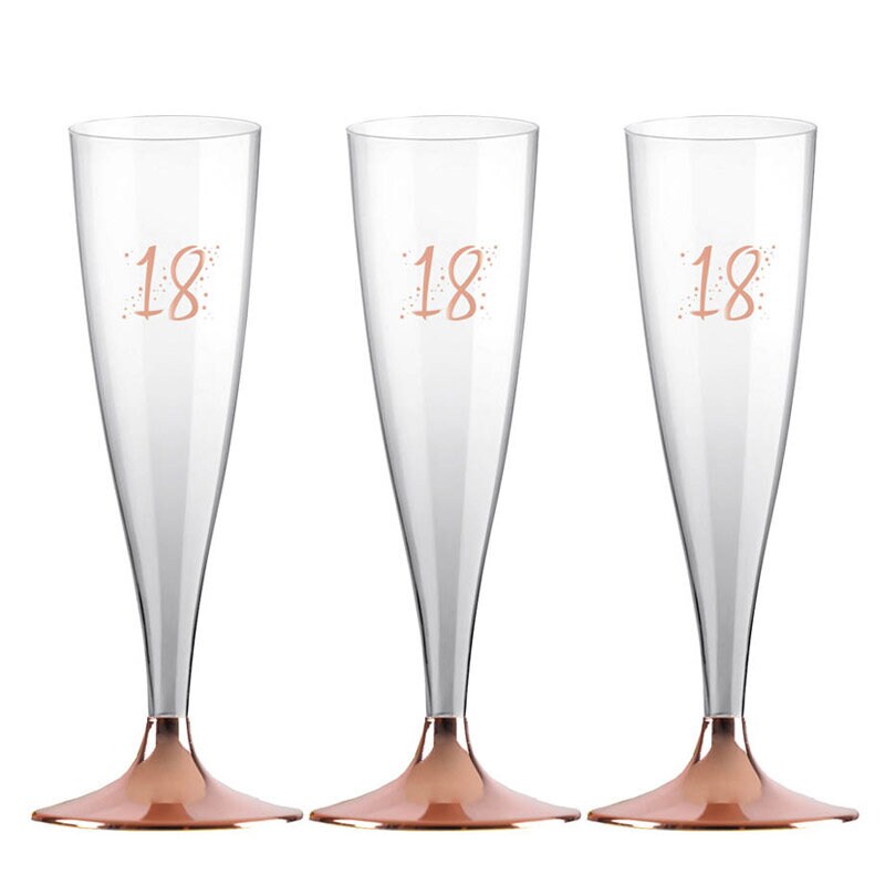 Party Proost glas 18 jaar roségoud 6 stuks