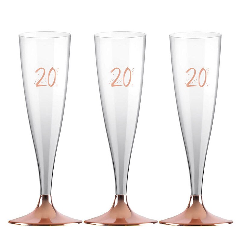 Party Proost glas 20 jaar roségoud 6 stuks