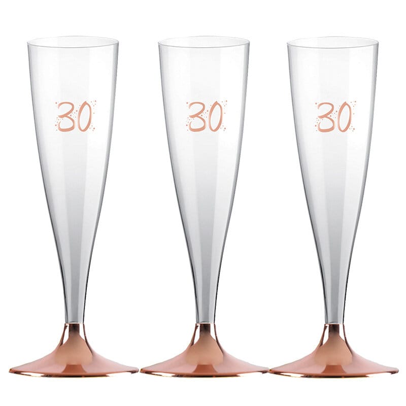 Party Proost glas 30 jaar roségoud 6 stuks